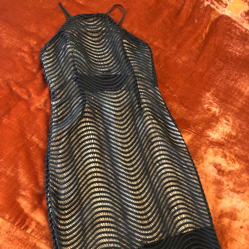 Black crochet cocktail dress 🍸